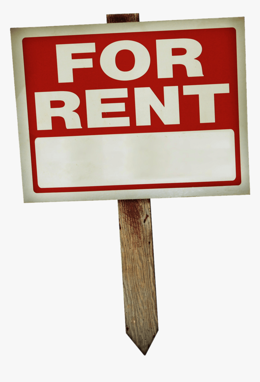 For Rent Sign On Wooden Pole - Transparent For Rent Png, Png Download