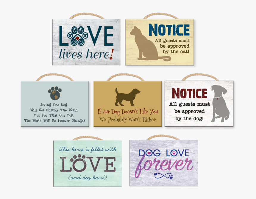 Retangle Wooden Sign With Rope 7 Designs - Wood Dog Signs, HD Png Download
