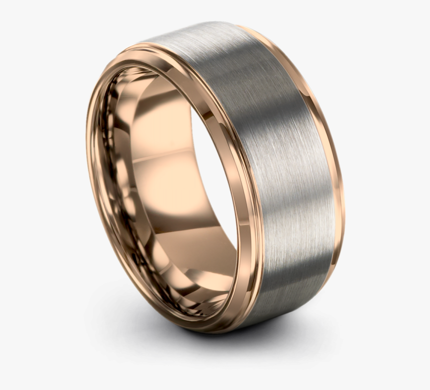 Galena Gray Rose Gold 10mm Wedding Rings - Engagement Ring, HD Png Download