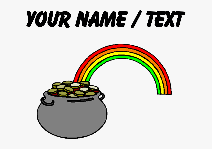Custom Rainbow And Pot Of Gold Plus Size T-shirt Clipart - Peanut Sticker, HD Png Download
