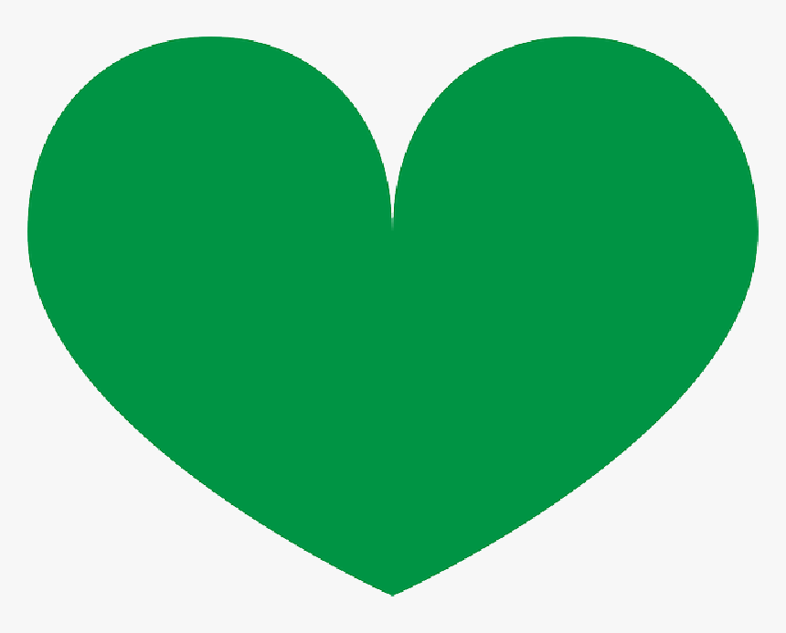 Green, Heart, Love, Shape, Valentine, Shapes - Green Heart Cartoon Png, Transparent Png