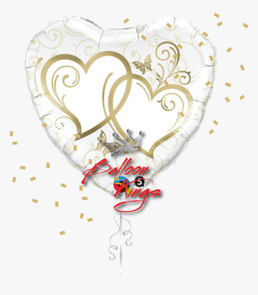 Large Entwined Gold Hearts - Entwined Heart, HD Png Download