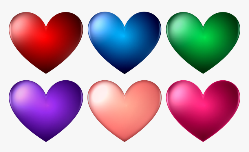 Heart, Shape, Love, Romance, Valentine, Romantic - Heart Shape Different Color, HD Png Download