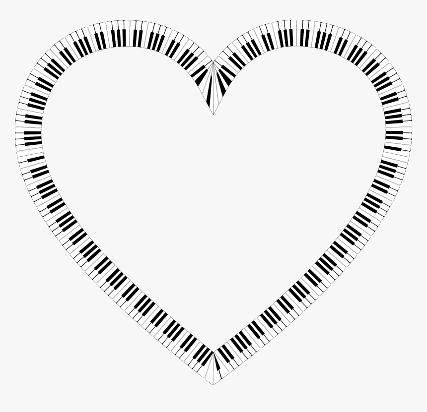 Free Piano Heart Shape - Heart Shaped Piano Keys, HD Png Download