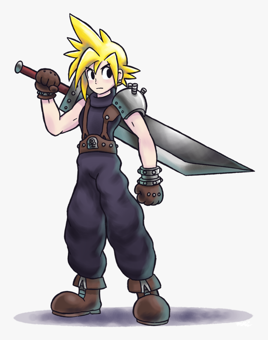 Cloud Strife Png Image Background - Super Smash Bros Mario And Luigi Rpg Style Cloud Strife, Transparent Png