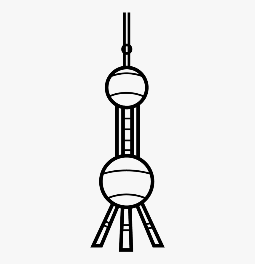 Oriental Pearl Tower Drawing, HD Png Download