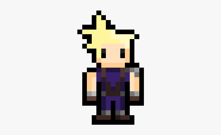 Big Eye Cloud Strife - Connor Pixel Art, HD Png Download