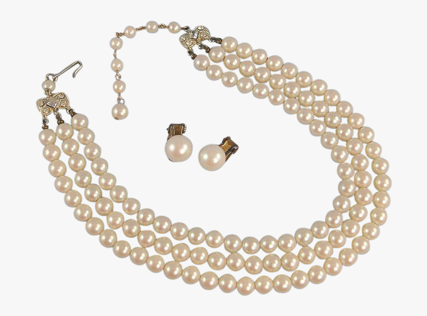 Transparent Pearl Clipart - Three Strand Pearl Necklace, HD Png Download