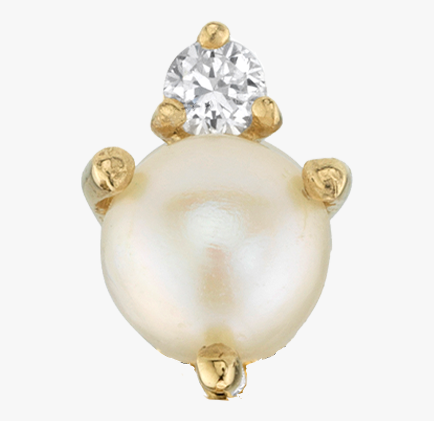 Diamond And Pearl Cluster Stud - Pearl, HD Png Download