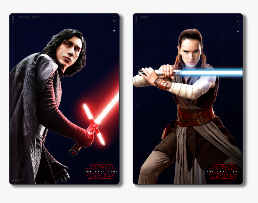 The Last Jedi Costumes Of Kylo Ren And Rey - Star Wars Rey New Look, HD Png Download