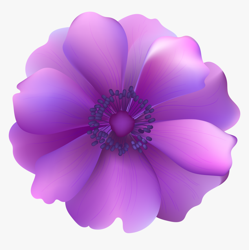 Flower Computer Icons Purple Clip Art - Purple Flower Transparent Background, HD Png Download