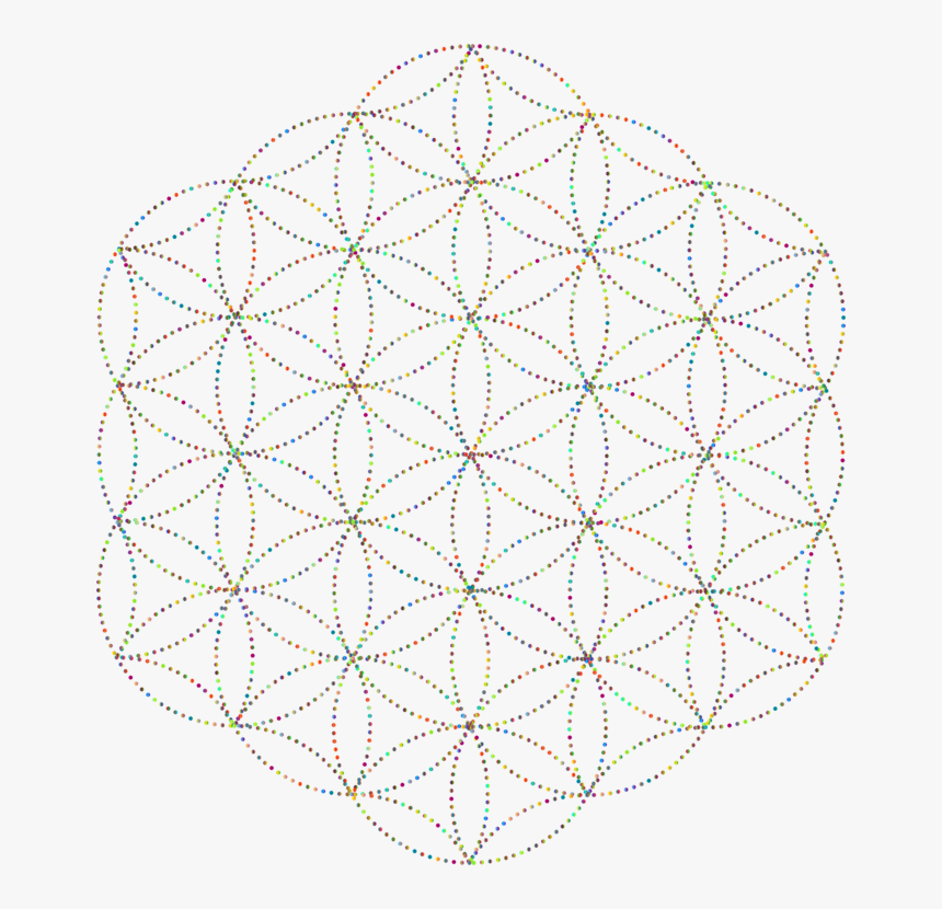 Symmetry,area,line - Flower Of Life Dots, HD Png Download