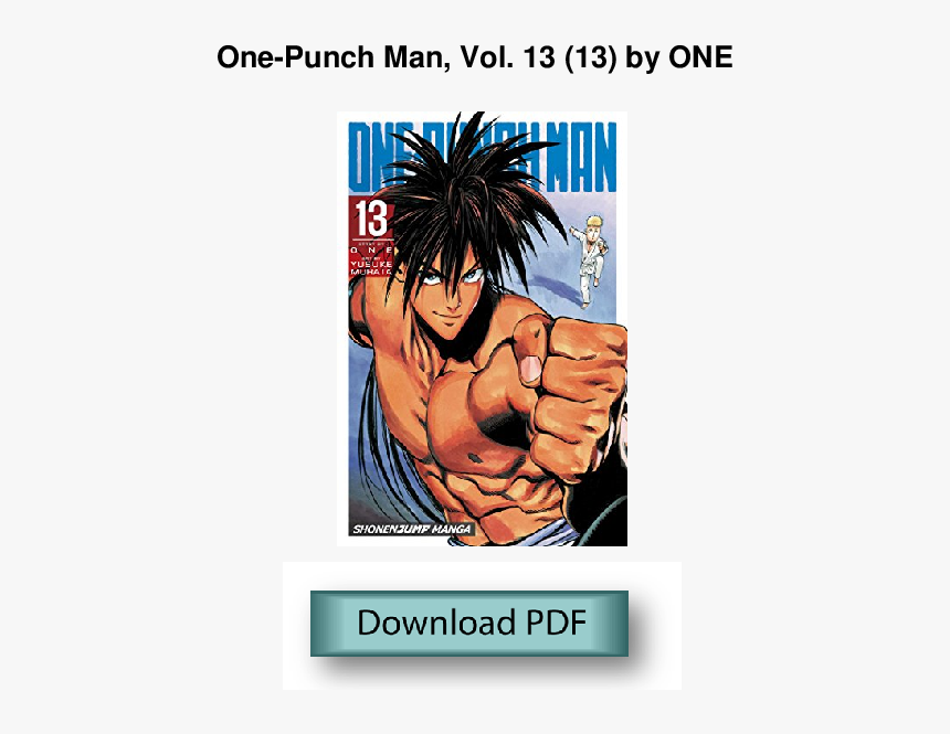 One Punch Man 13 Manga, HD Png Download