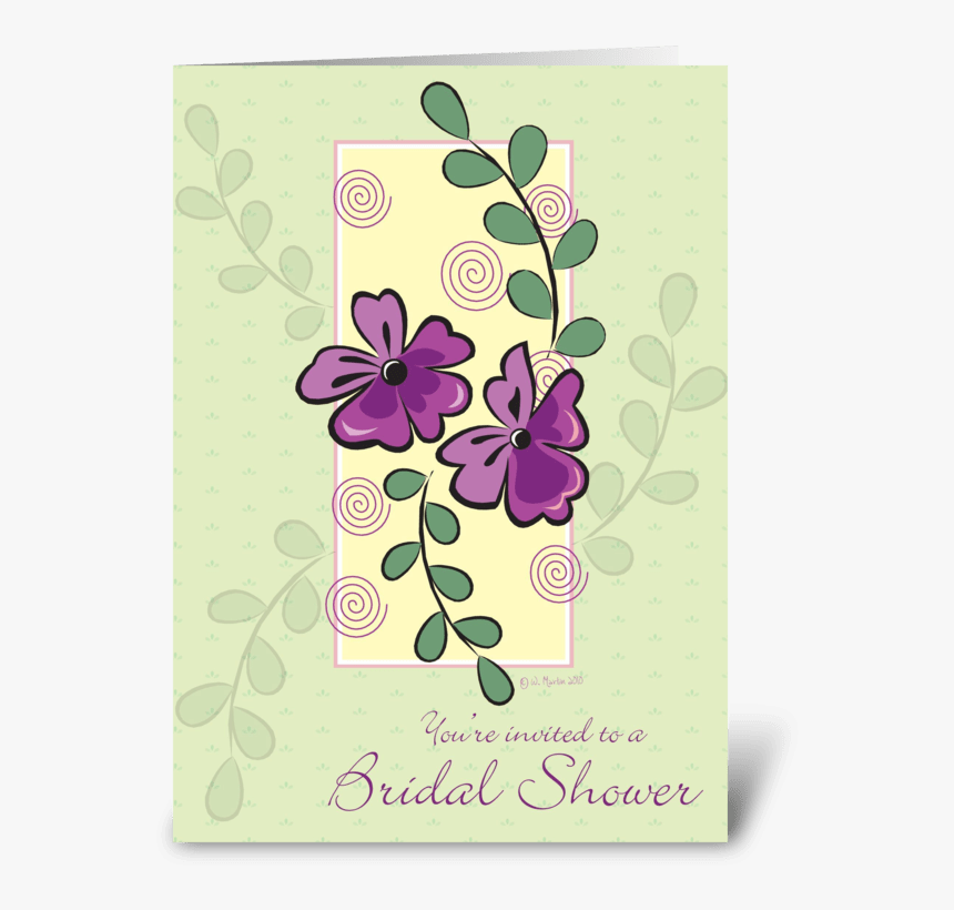 Purple Flowers Bridal Shower Invite Greeting Card - Malva, HD Png Download