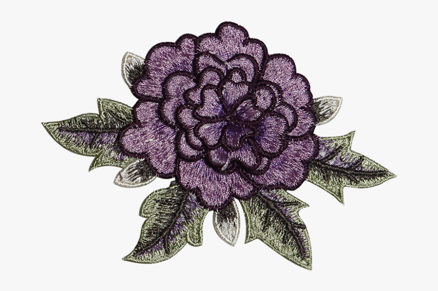 Small Purple Flower Embroider Patch For Simple Fashion - Dahlia, HD Png Download