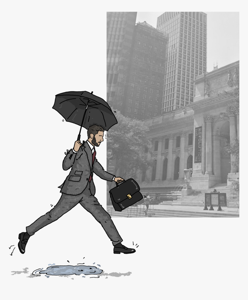 Lawyer Jumping A Puddle - Umbrella, HD Png Download