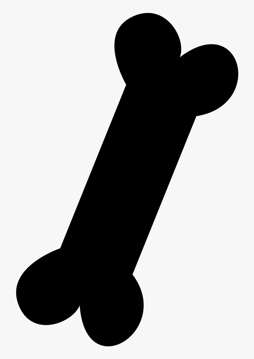Silhouette Dog Bone Clipart, HD Png Download