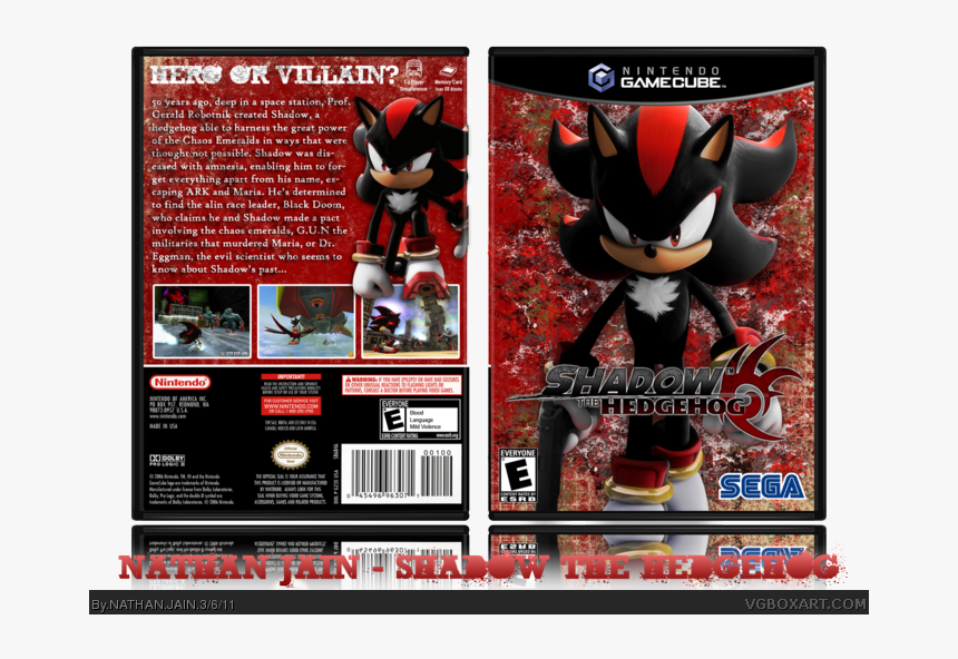 Shadow The Hedgehog Box Art Cover - Gamecube, HD Png Download