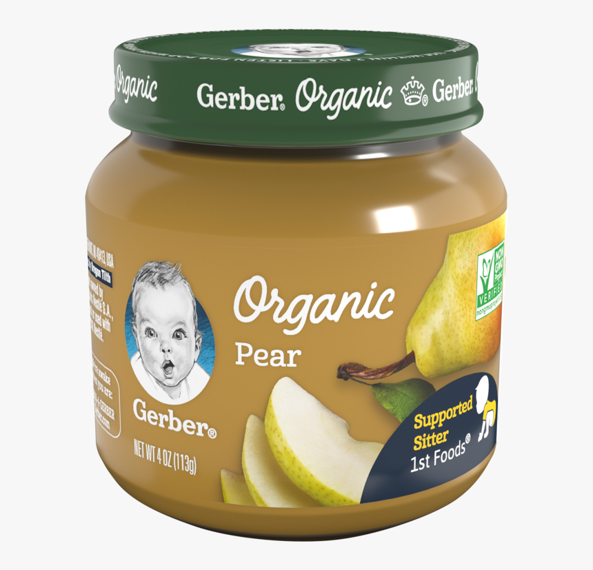Gerber 1st Foods Organic Pear - Jar Gerber Baby Food, HD Png Download