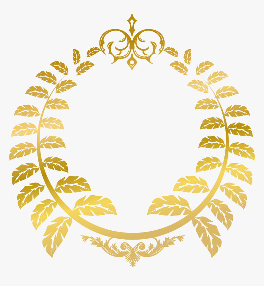 Vine Clipart Gold Leaf - Gold Leaf Circle Png, Transparent Png