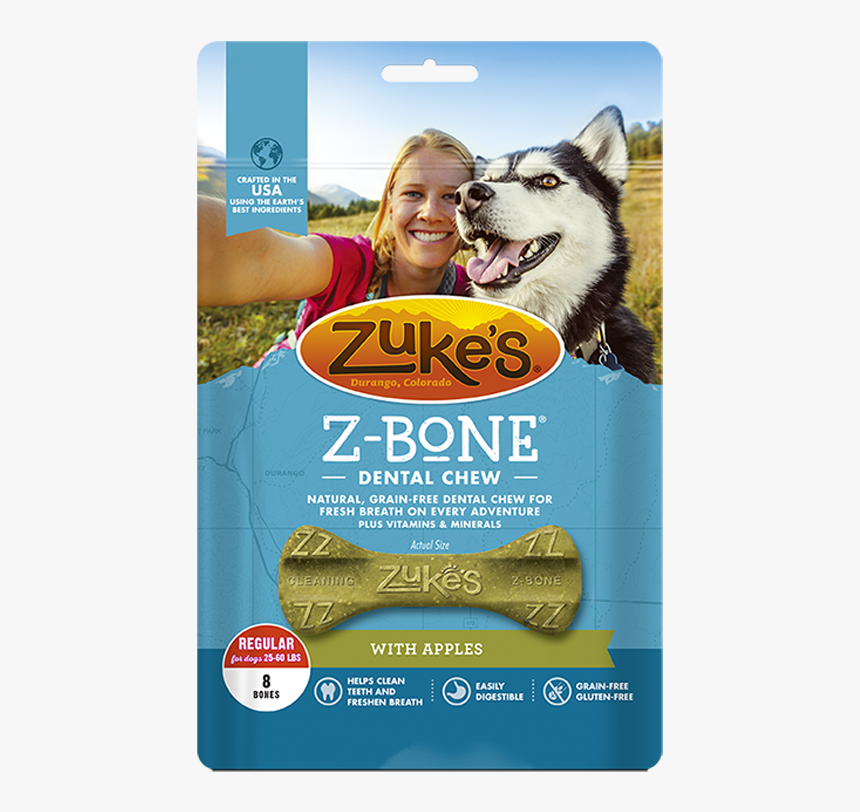 Zukes Z-bones Clean Apple Crisps Dental Dog Treats, - Zuke's Z Bones Gf Apple Crisp, HD Png Download