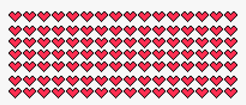 Transparent Pixel Heart Pattern, HD Png Download