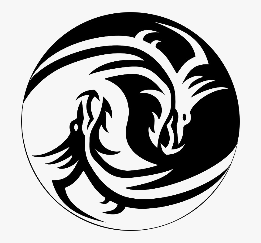 Black And White Logo Dragon, HD Png Download