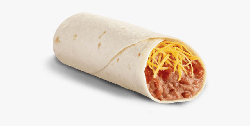 Burrito Del Taco Food - Bean Cheese Burrito, HD Png Download