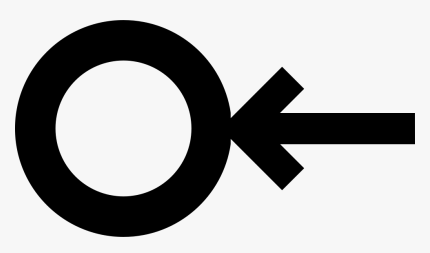 Small Circle Outline With Arrow To The Left - Circle, HD Png Download