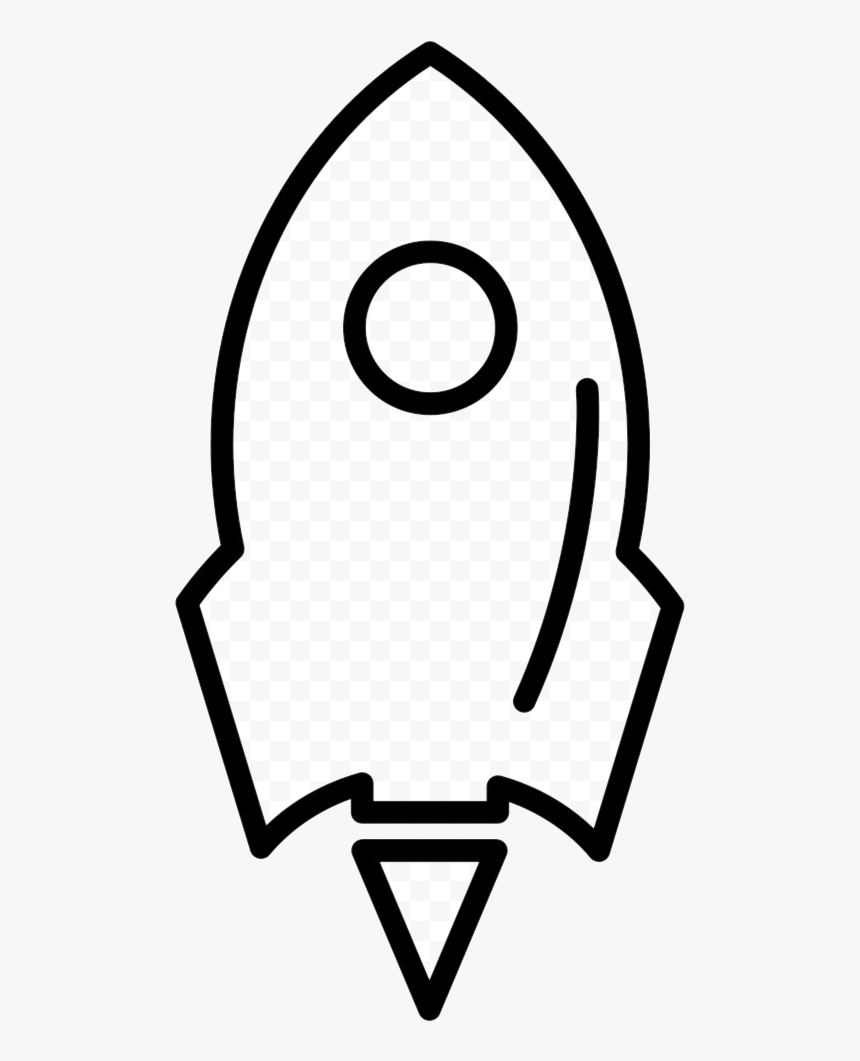 Rocket Ship Variant With Circle Outline Comments Clipart - Rocket Clip Art Black And White, HD Png Download