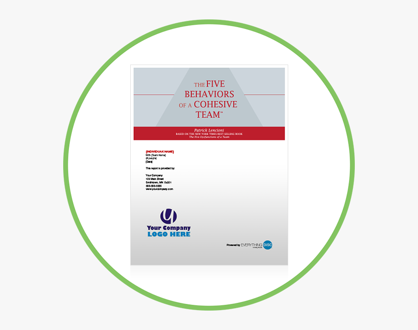 The Five Behaviors Of A Cohesive Team Cover Inside - Circle, HD Png Download