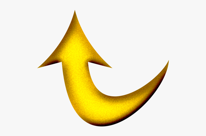 Arrow Curved Up - Curved Arrow Gold Png, Transparent Png