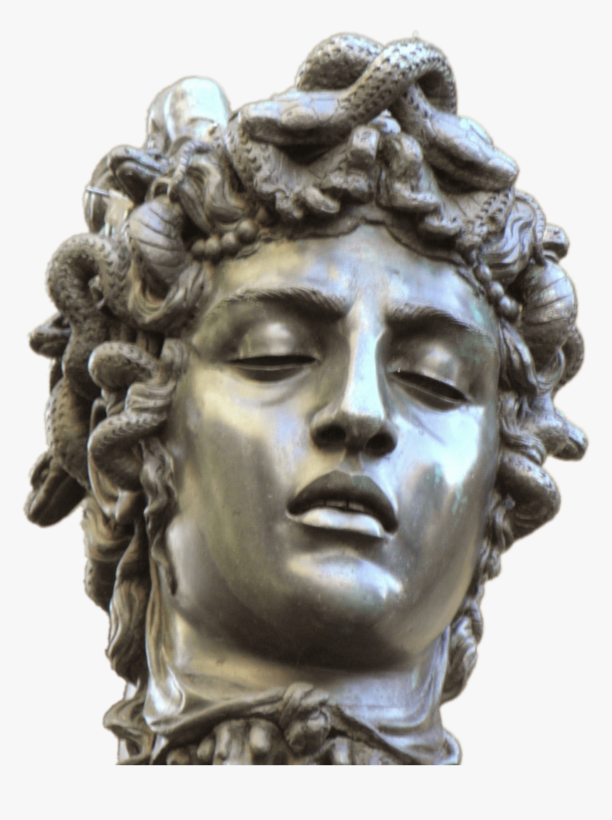 Head Of Medusa With Closed Eyes - Medusa Head Statue, HD Png Download