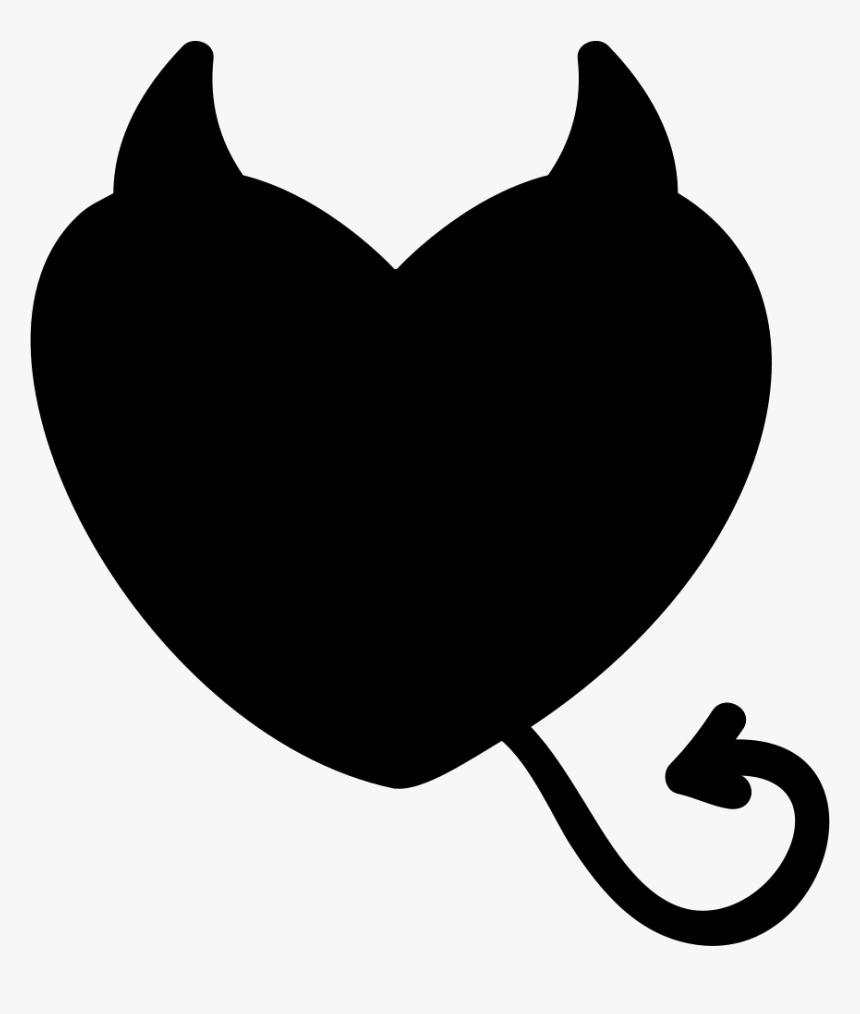 Heart With Tail And Horns - Evil Black Heart Png, Transparent Png