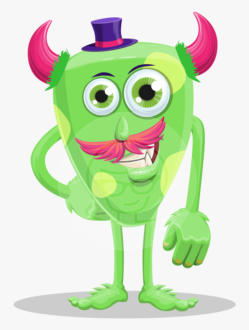 Cartoon Monster With Horns, HD Png Download