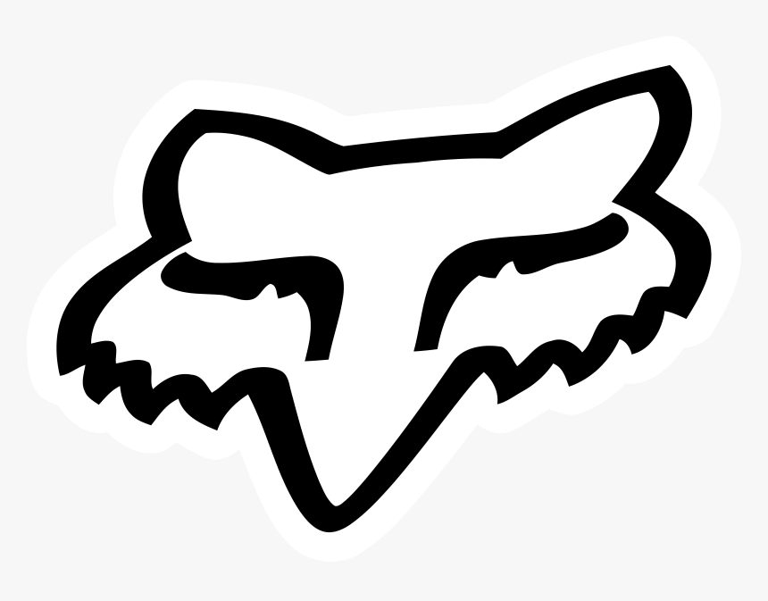 Fox Racing Logo, Head, White Black Logo Png - Fox Racing, Transparent Png
