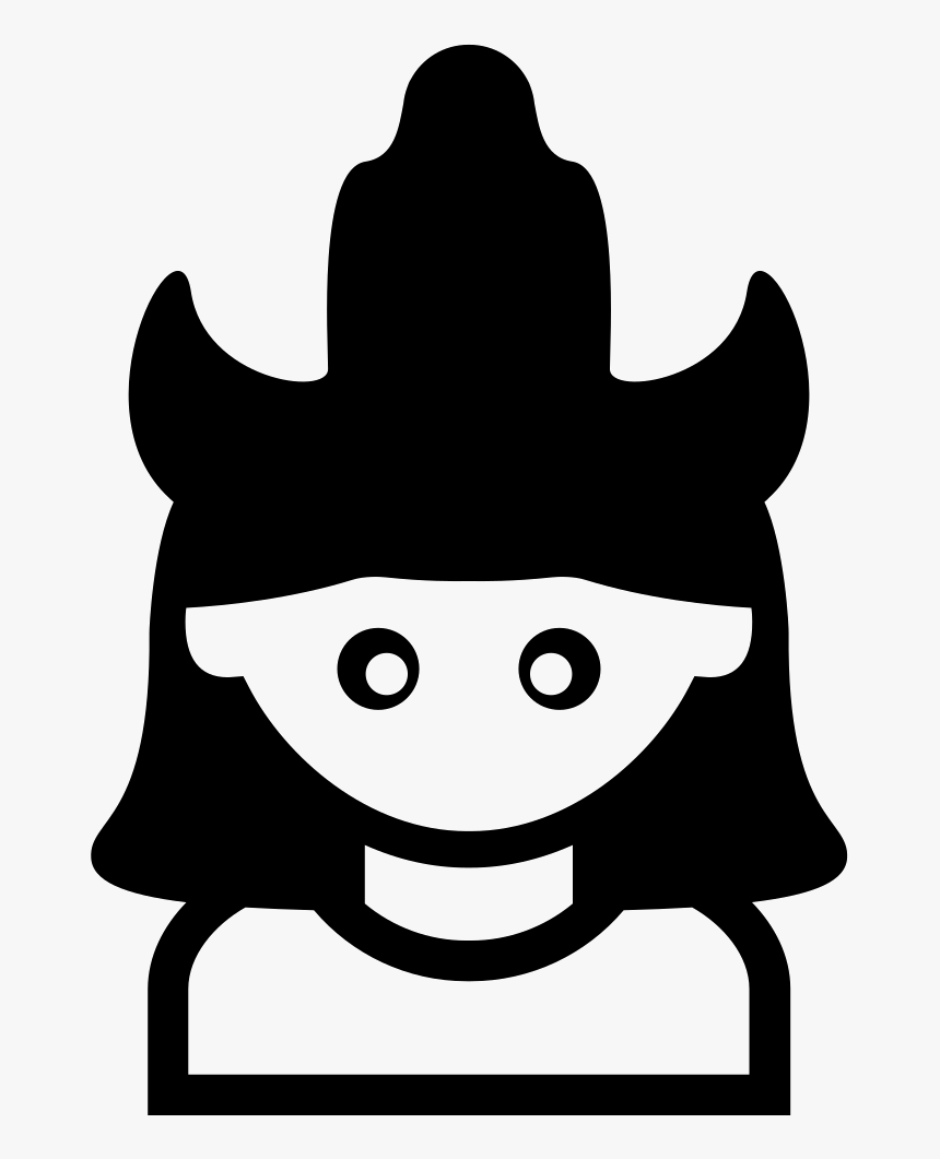 Woman With A Hat With Two Horns - Menina Png Preto, Transparent Png