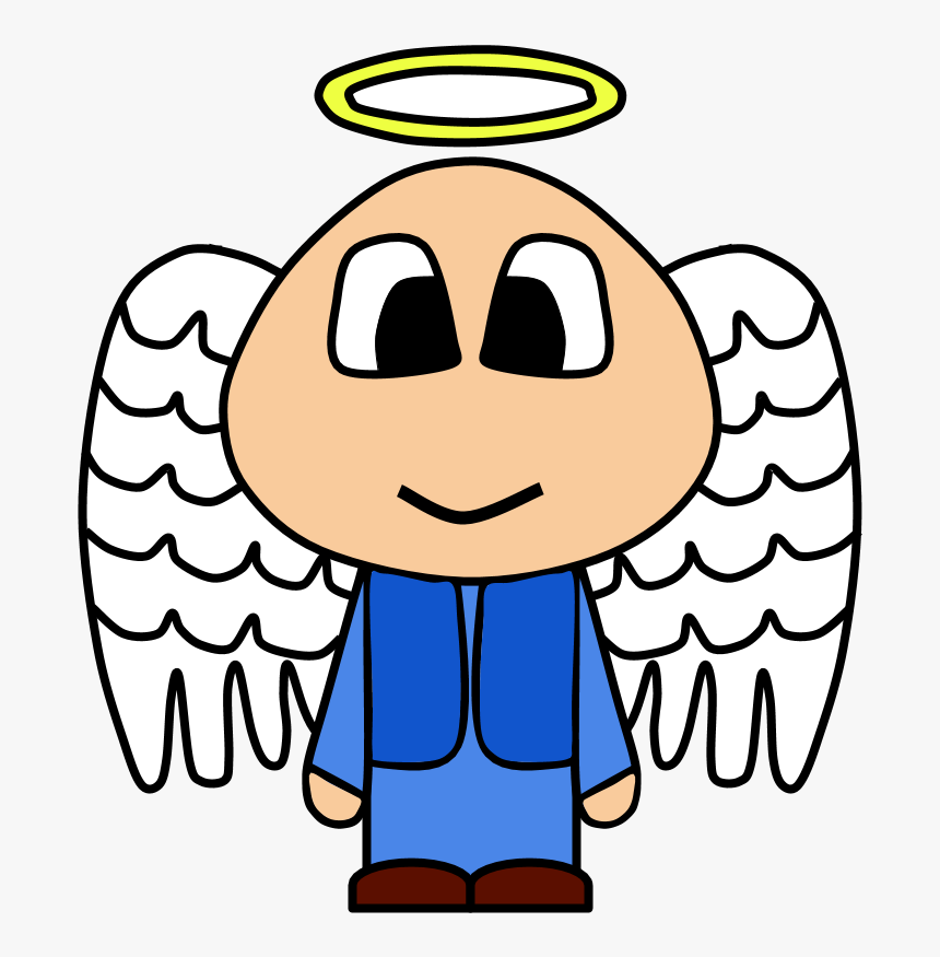 Angel, Halo, Wings, Big Eyes, Cartoon Person Clipart - Person With Halo Clipart, HD Png Download