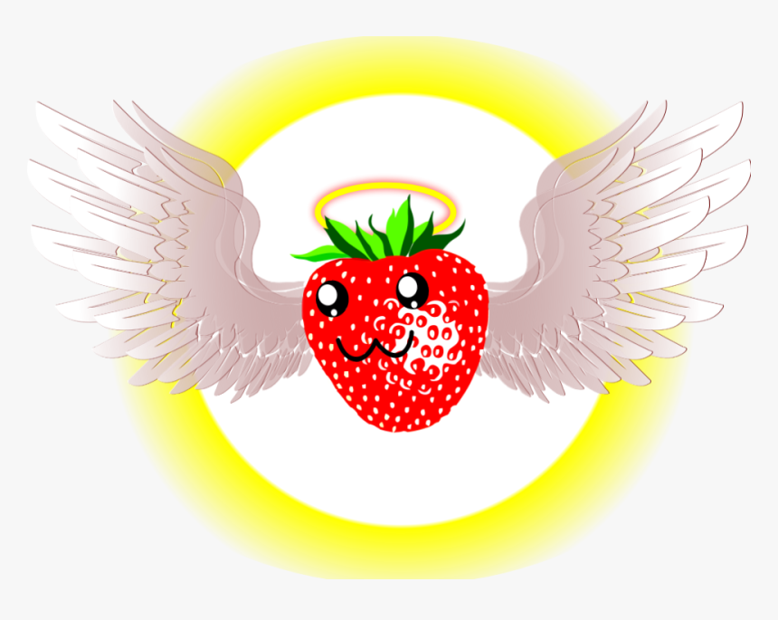 The Strawberry Angel With A Smiley Face Halo Strawberry - Strawberry, HD Png Download