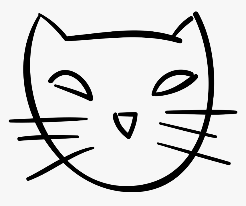 Halloween Cat Face Outline - Cat Face Outline Png, Transparent Png