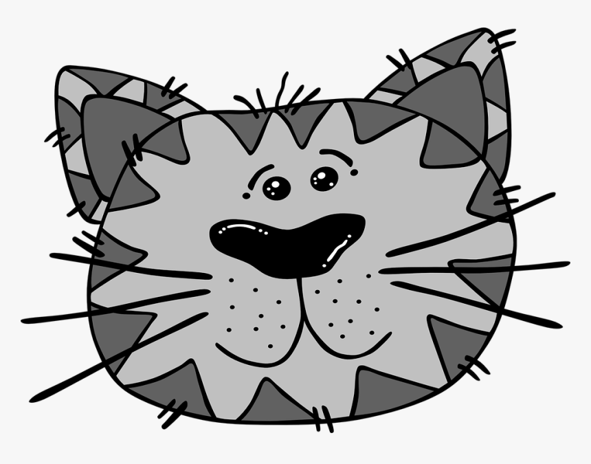 Cat, Face, Gray, Animal, Head, Whiskers, Stripes - Crying Cat Clip Art, HD Png Download