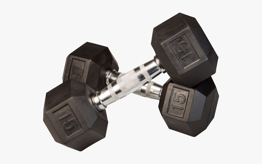 15lb Rubber Hex Dumbbells, HD Png Download