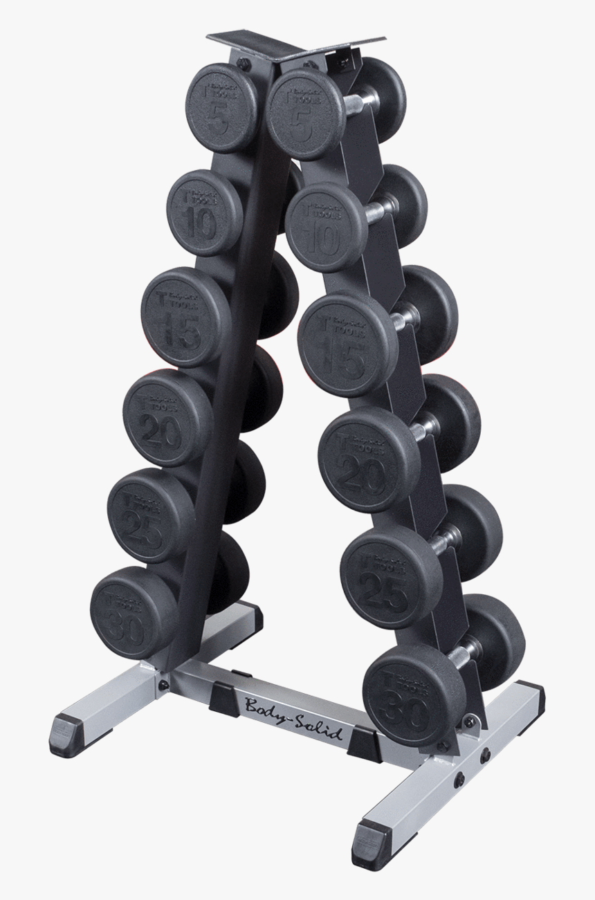 Body Solid Dual Sidrd Vertical Dumbbell Rack With Rubber - 6 Pair Vertical Dumbbell Rack, HD Png Download