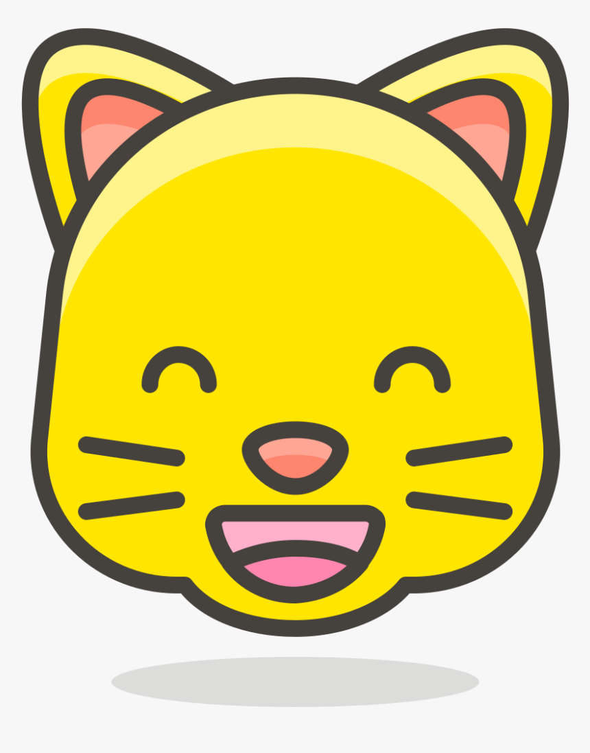 097 Grinning Cat Face With Smiling Eyes - Cat Emoji Drawing, HD Png Download