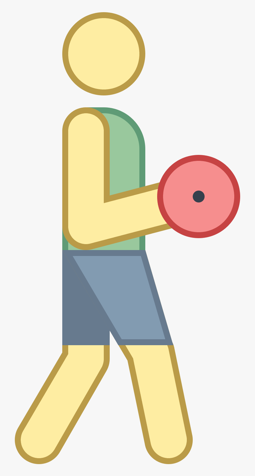 Curls With Dumbbells Icon - Cartoon, HD Png Download