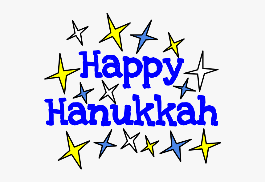Happy Hanukkah, Blue Letters, White, Gold And Blue - Star, HD Png Download