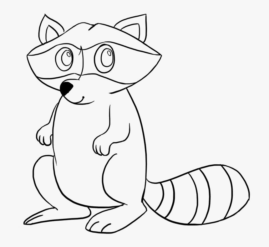 Raccoon Face Black And White Clipart