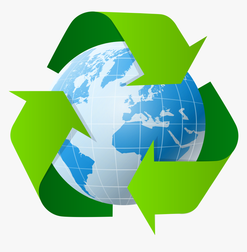Earth With Recycle Symbol Png Clip Art, Transparent Png