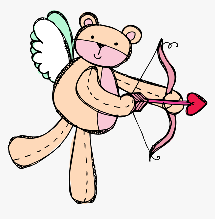 Cupid With Arrow Val Bear Valentines - Bear Cupid Png, Transparent Png