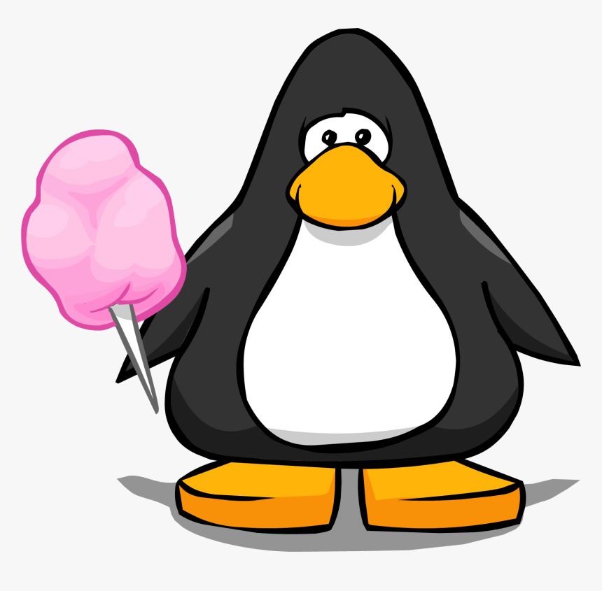 Pink Cotton Candy From A Player Card - Penguin With A Top Hat, HD Png Download